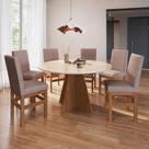 Conjunto de Mesa de Jantar com 6 Cadeiras, Zamarchi 188, Canela 130 x 130 Conjunto de Mesa de Jantar com 6 Cadeiras, Zamarchi 188, Canela 130 x 130