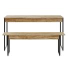Conjunto de Mesa de Jantar com Banco Studio Carvalho e Preto