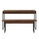 Conjunto de Mesa de Jantar com Banco Studio Nogal e Preto