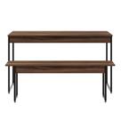 Conjunto de Mesa de Jantar com Banco Studio Nogal e Preto