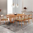 Conjunto de Mesa de Jantar Ello Tampo 240cm Barril Laminado e 8 Cadeiras Mônaco Premium