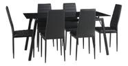 Conjunto De Mesa De Jantar Preto 7 Pecas Mesa E Cadeiras Conjunto De Mesa De Jantar Preto 7 Pecas Mesa E Cadeiras