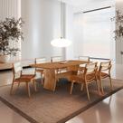 Conjunto de Mesa de Jantar Raiz Tampo 180cm Barril Laminado e 6 Cadeiras Eloá Premium
