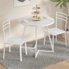 Conjunto de mesa de jantar VECELO Small Round para 2 madeiras artificiais marmorizadas