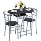 Conjunto de mesa de jantar Yaheetech 80x53x74cm com pernas de aço de 3 peças Conjunto de mesa de jantar Yaheetech 80x53x74cm com pernas de aço de 3 peças