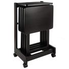 Conjunto de mesa de lanche Ergode Wood Dylan de 5 peças com suporte de armazenamento