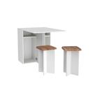 Conjunto de Mesa Dobrável com 2 Bancos Bayle Branco