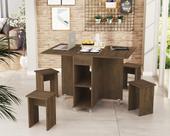 Conjunto de mesa dobrável jdy castanha