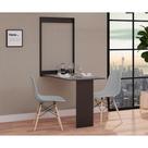 Conjunto De Mesa Dobrável Retrátil 100cm Preta Com 2 Cadeiras Eiffel - Cinza