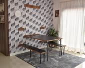 Conjunto de Mesa Dobrável Retrátil de Parede 5 Lugares Com Bancos (1,40 Metro)