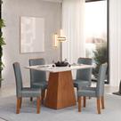 Conjunto De Mesa Dulce Dj 1,20x0,90 Com 4 Cadeiras Zoe Freijo/off White/cinza