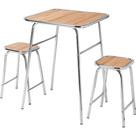 Conjunto de mesa e 2 bancos cromado para varanda gourmet