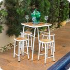 Conjunto De Mesa E 4 Bancos Branco P/ Área Externa Jardim Conjunto De Mesa E 4 Bancos Branco P/ Área Externa Jardim