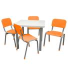 Conjunto de Mesa e 4 Cadeiras Infantis Reforçadas Lg Flex Laranja Conjunto de Mesa e 4 Cadeiras Infantis Reforçadas Lg Flex Laranja