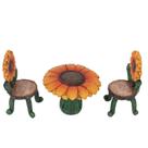 Conjunto de mesa e cadeira feito à mão em resina de girassol Garden Deco