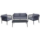 Conjunto de Mesa e Poltronas Cinza Viena MOR