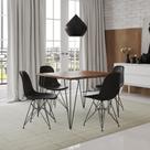 Conjunto De Mesa Eames Clips De Ferro Preto Tampo Quadrado Amêndoa 90x90 4 Cadeiras Ferro Preta Assento Preto Conjunto De Mesa Eames Clips De Ferro Preto Tampo Quadrado Amêndoa 90x90 4 Cadeiras Ferro Preta Assento Preto