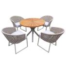 Conjunto de Mesa em Corda Náutica Angola - 4 Cadeiras + 1 Mesa Conjunto de Mesa em Corda Náutica Angola - 4 Cadeiras + 1 Mesa
