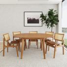 Conjunto de Mesa Extensível Redonda Tarsila Yescasa com 6 Cadeiras Verônica Conjunto de Mesa Extensível Redonda Tarsila Yescasa com 6 Cadeiras Verônica