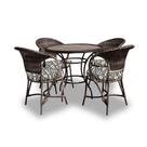 Conjunto de Mesa Fibra Sintética Arcobalena - 4 Poltronas + 1 Mesa - Tecido Corda Naútica