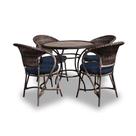 Conjunto de Mesa Fibra Sintética Arcobalena - 4 Poltronas + 1 Mesa - Tecido Duna Midnight