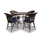 Conjunto de Mesa Fibra Sintética Arcobalena - 4 Poltronas + 1 Mesa - Tecido Duna Midnight
