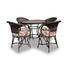 Conjunto de Mesa Fibra Sintética Arcobalena - 4 Poltronas + 1 Mesa - Tecido Folhagem Frutaria