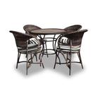 Conjunto de Mesa Fibra Sintética Arcobalena - 4 Poltronas + 1 Mesa - Tecido Illimani Preto