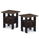 Conjunto de mesa final Furinno Andrey com gaveta de lixo Columbia Walnut Conjunto de mesa final Furinno Andrey com gaveta de lixo Columbia Walnut