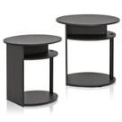 Conjunto de mesa final Furinno JAYA Simple Design Oval Walnut x2