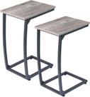 Conjunto de mesa final LAKEMID em forma de C Lvory para sofá com pernas curvas Conjunto de mesa final LAKEMID em forma de C Lvory para sofá com pernas curvas