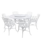 Conjunto de Mesa Giratória de Jardim com Cadeiras de Alumínio Fundido Viena - 6 Cadeiras e 1 Mesa de 1,25m