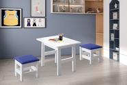 Conjunto de Mesa Infantil com 2 Banquetas Branca/Azul Laura Conjunto de Mesa Infantil com 2 Banquetas Branca/Azul Laura
