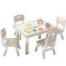 Conjunto de Mesa Infantil e 4 Cadeiras DOREROOM Ajustável 80x60 cm