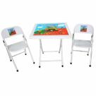 Conjunto De Mesa Infantil Zoológico Com 2 Cadeiras Açomix