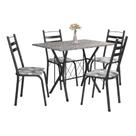 Conjunto De Mesa Itália New Com 4 Cadeiras 1,20m Artefamol Dark / Granito
