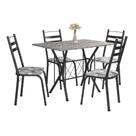 Conjunto De Mesa Itália New Com 4 Cadeiras 1,20m Artefamol Dark / Granito