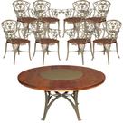 Conjunto de Mesa Jantar 1,60m em Madeira com Centro Giratório e 6 Cadeiras Malbec em Alumínio