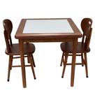 Conjunto de Mesa Jantar Mosaico com 2 cadeiras Branco - DG Móveis