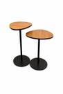 Conjunto De Mesa Lateral Em MDF Orgânica Monope - Freijó Com Preto