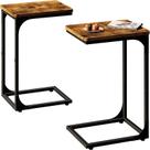Conjunto de mesa lateral QEEIG C Table Room Living Room Farmhouse Brown 2 unidades