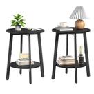 Conjunto de mesa lateral sthmec Small Round com prateleira de armazenamento preta x2 Conjunto de mesa lateral sthmec Small Round com prateleira de armazenamento preta x2