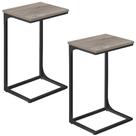 Conjunto de mesa lateral VASAGLE em forma de C para sofá com estrutura de metal
