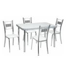 Conjunto de Mesa Mirela Branco Cromado 4 Cadeiras - Criativa
