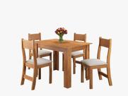 Conjunto de mesa PALLACE com 4 cadeiras BRISA MEL/LINHO OFF WHITE