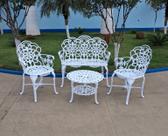 Conjunto de Mesa Para Jardim com Namoradeira e Mesa Baixa Jardim em Alumínio Fundido Unifer Móveis