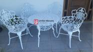 Conjunto de Mesa Para Jardim Floral em Alumínio Fundido Unifer Móveis