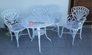 Conjunto de Mesa Para Jardim Primavera com Namoradeira e Mesa Alta em Alumínio Fundido Unifer Móveis