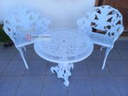 Conjunto de Mesa Para Jardim Samambaia com 2 Poltronas em Alumínio Fundido Unifer Móveis