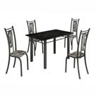 Conjunto De Mesa Paris 1,20m Com 4 Cadeiras Grafite Teixeira Grafite Conjunto De Mesa Paris 1,20m Com 4 Cadeiras Grafite Teixeira Grafite